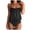 Black, variant on Tankini Swimsuits for Women, Tummy Control Flowy Mesh Tops, High Waisted Bottoms, Coquette 2 Piece Bathing Suits (Hot Pink, S)