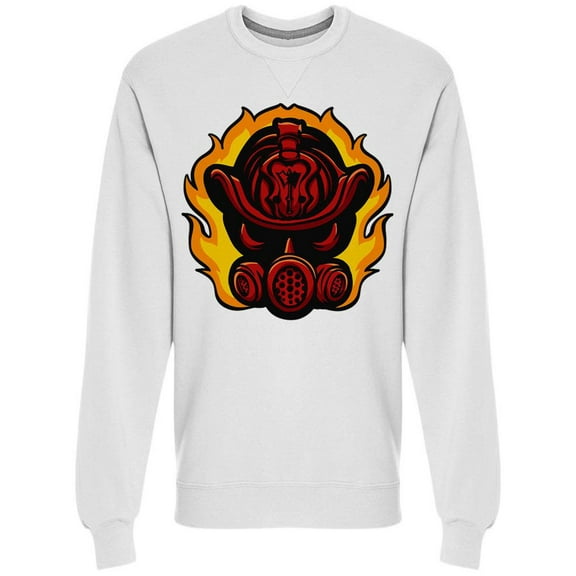 Firefighter Helmet In Flame
 Sweatshirt Men -Image by Shutterstock, Male Large