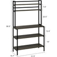 thumbnail image 3 of Bakers Rack with Storage, 5-Tier Free Standing Kitchen Shelves, Industrial Coffee Bar with Hutch, Microwave Oven Stand Countertop Organizer for Spice (Dark Brown), 3 of 9