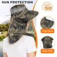 thumbnail image 4 of AYAMAYA Mosquito Heat Net Sun Hat with Neck Flap, UPF 50+ Wide Brim Safari Bucket Cap for Outdoor Fishing Hiking Camping Gardening, Camouflage Green, 4 of 8