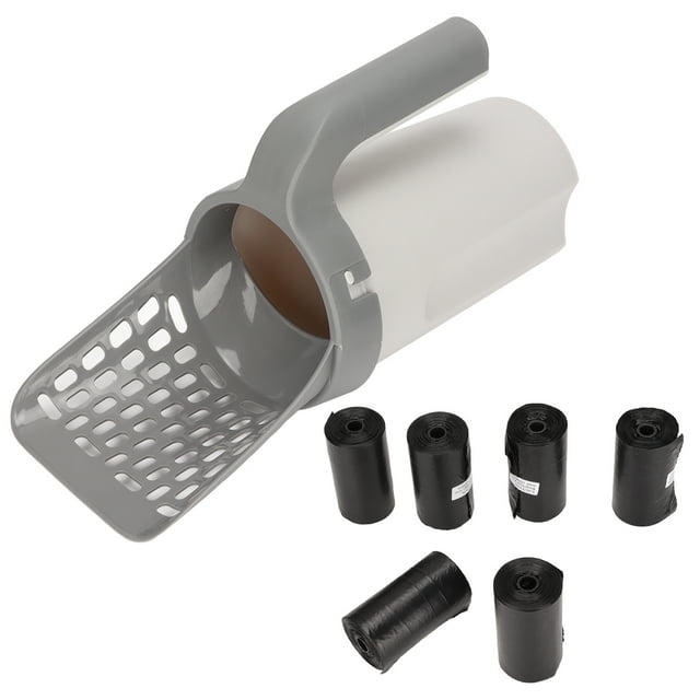 Cat Litter Scoop Plastic All In One Removable Cat Litter Sieve Scoop With Garbage Bag, Large Capacity Portable Household Cat Litter Scoop Suitable for Household Cat Poop Cleaning