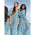 thumbnail image 4 of EASYBRAUS Women Floral Print Maxi Dress Boho Lantern Sleeve Loose Fit Spring 2025 S-2XL, 4 of 9