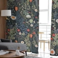 thumbnail image 4 of Sheer Curtains 72 inches Long, Vintage Flowers Floral Botanical Leaves Light Filtering Sheer Window Curtains Rod Pocket Voile Drapes for Bedroom Living Room, 52"W x 72"L 2 Panels, 4 of 7
