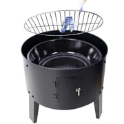 16-Inch Charcoal Smoker Grill, 3-in-1 Vertical Wood Smoker for Camping, Backyard, Outdoor Cooking with Thermometer & Adjustable Vents