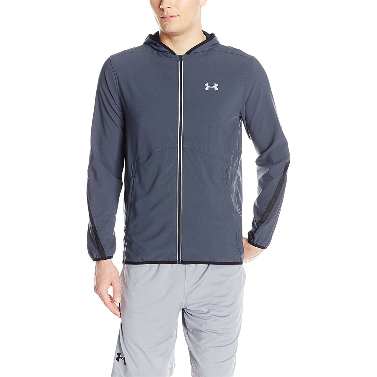 Under Armour Mens UA Launch Fitted Running Sports Full Zip Hooded Jacket Top 