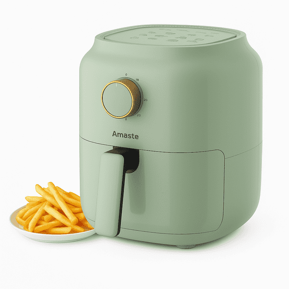 Hot Air Circulation Air Fryer, One-Knob Control, 60 Min Timer