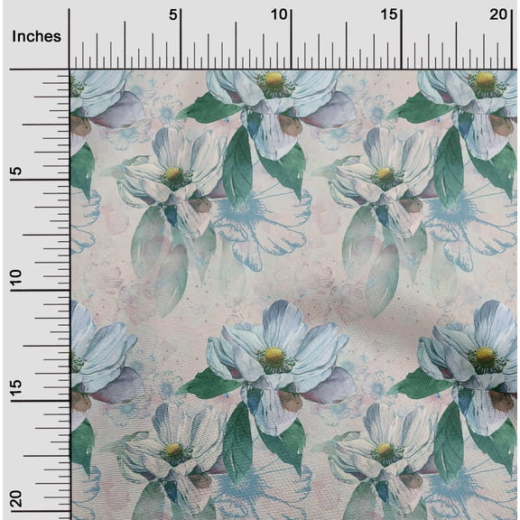 oneOone Cotton Flex Light Peach Fabric Florals Sewing Fabric By The Yard Printed Diy Clothing Sewing Supplies 40 Inch Wide