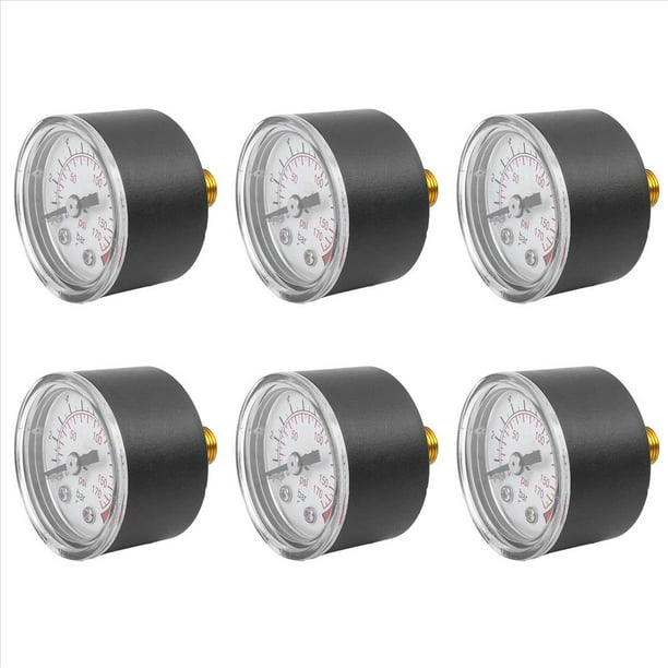 6X 0-12BAR 0-170PSI Rosca 10mm Manometro del Compresor de la Presion de la Bomba de Aire del Gas