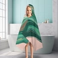 thumbnail image 6 of Green Marble Gold Wave Pattern Hooded Bath Towel，50"x30" for Ages 3 To 12 Kids, Quick Dry Lightweight Soft Microfiber Hood Beach Towel Cover Up for Kids, 6 of 7