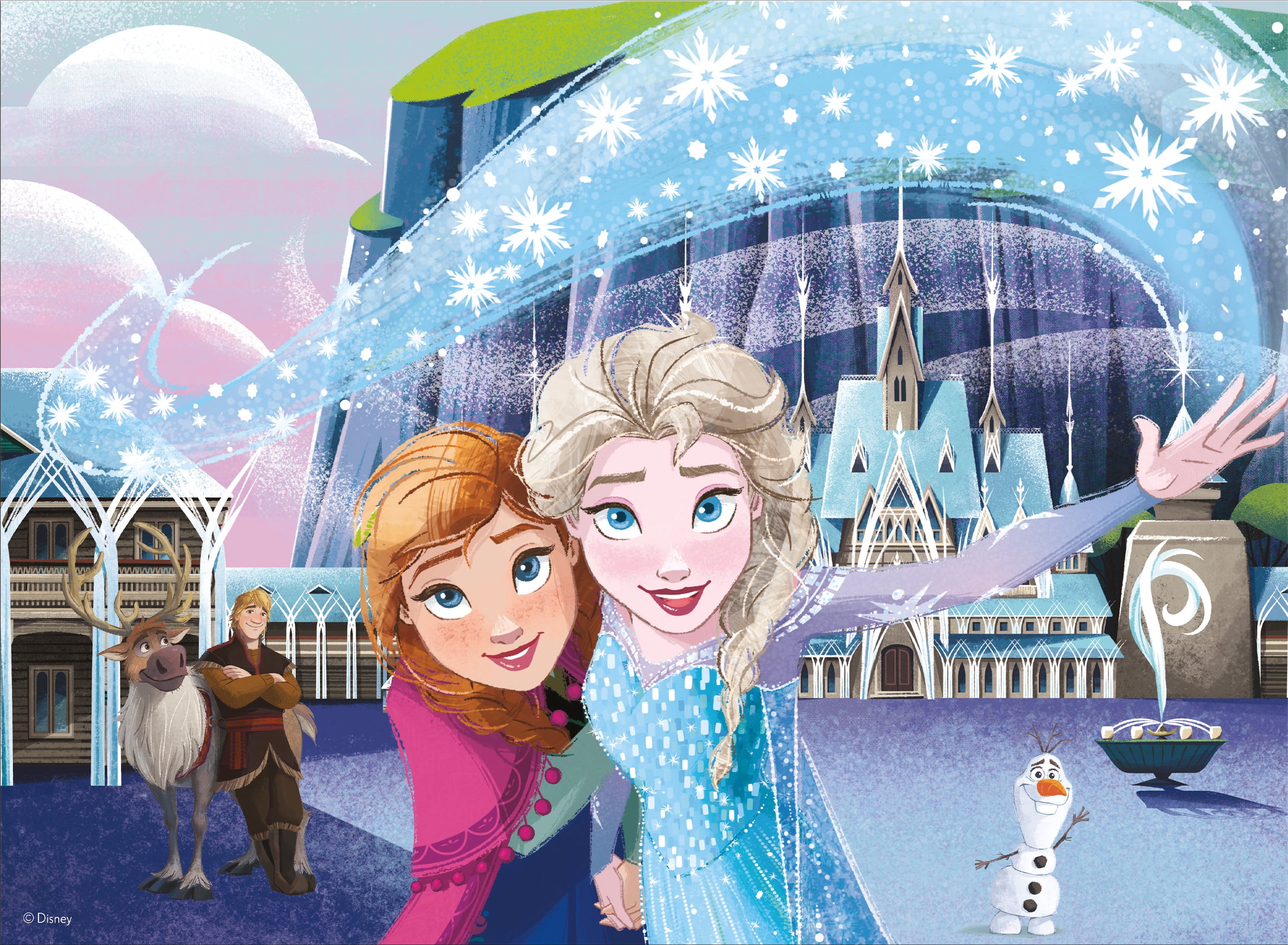 Ceaco Disney Sparkling Sisters Glitter 100-Piece Interlocking Jigsaw Puzzle for Children Ages 6+
