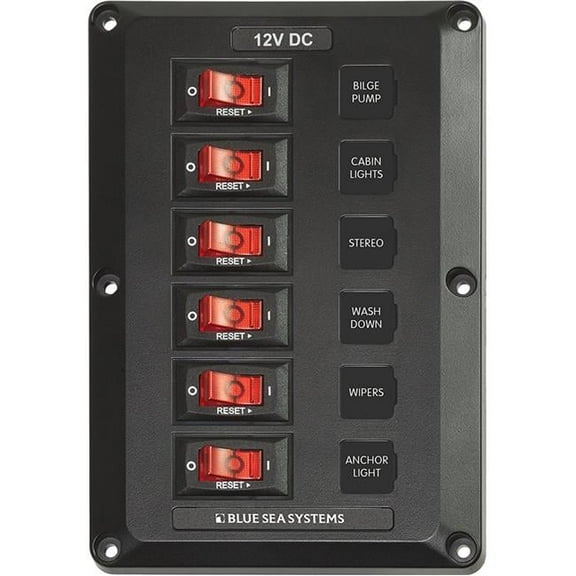 Blue Sea 4352 6 Position - BelowDeck Circuit Breaker Panel