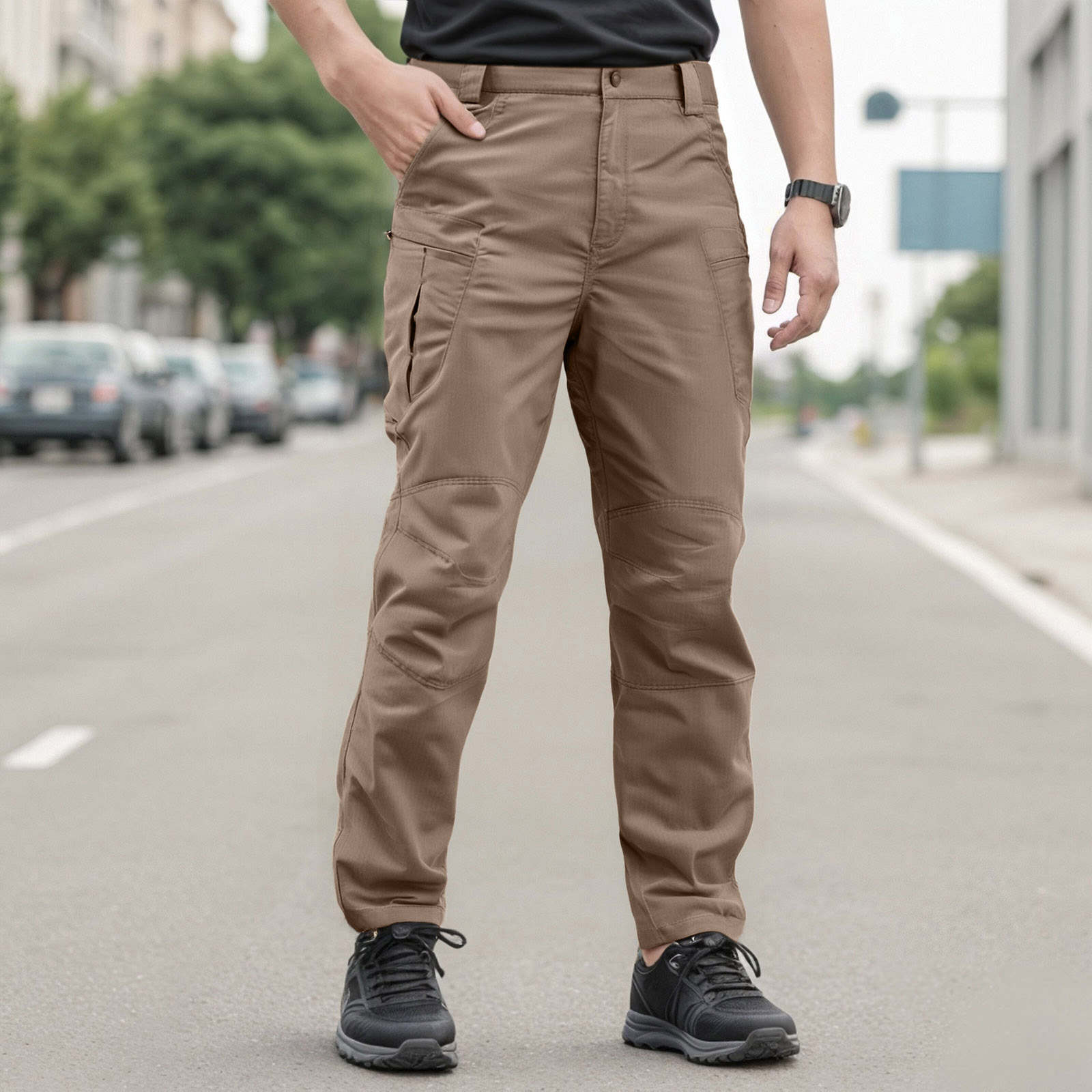 Black Cargo Pants Navy Blue Uniform Pants Tactical Cargo Pants for Men Outdoor Waterproof Quick Dry Hiking Pants Baggy Ripstop Work Multi Pocket Overalls Pant