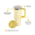 thumbnail image 4 of RTIC 40 oz Tumbler, Ceramic Lined, Leak-Resistant Straw Lid, Road Trip, Sunlight Gingham, 4 of 9