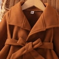 thumbnail image 5 of Toddler Baby Girl Wool Winter Coat Button Jacket Long Sleeve Solid Color Coat Warm Pea Coat Jacket Fall Baby Boy Girl Outwear for Toddler Kids Size 6-7, 5 of 7