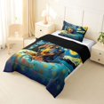 thumbnail image 2 of Homewish Starry Night Dachshund Twin Comforter Sets,Cartoon Pet Dog Bedding Set,Black Reversible,2pcs,1 Comforter and 1 Pillowcase, 2 of 7