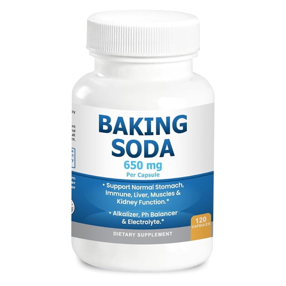 Kidney Restore Baking Soda Capsules 650mg - Sodium Bicarbonate 1 Ounce