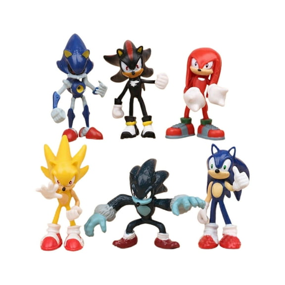 Sonic Shadow, Werehog, Metal Sonic, Knuckles, Super Sonic Figure Set of 6
