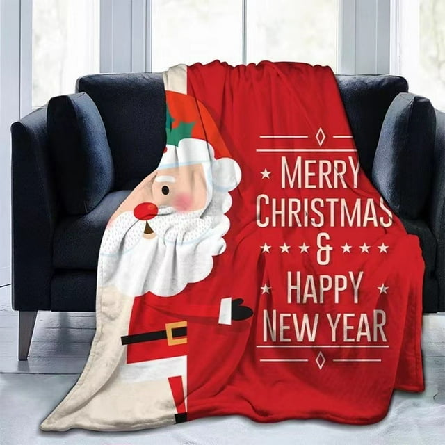 Christmas Blanket Printed Flannel Casual Blanket Children'S Blanket Holiday Gift Box Gift