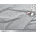 thumbnail image 2 of Soimoi Gray Silk Fabric Dot & Leaves Stripe Print Sewing Fabric Yard 42 Inch Wide, 2 of 3
