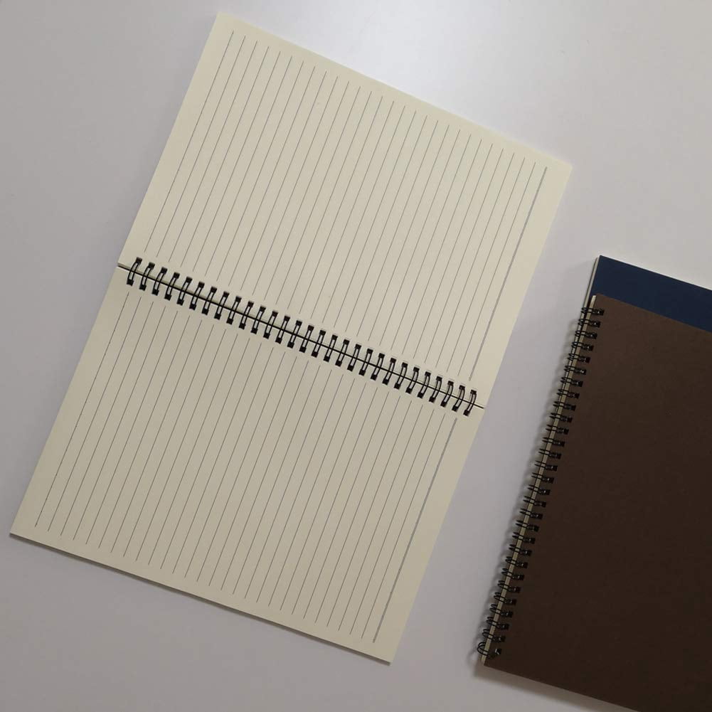 Spiral Notebook/spiral Journal Lined  B5 Hard Cover Wire Bound Notebook Ruled 70 Sheets (140 Pages) 10.5" X 7.3" 3 Notebooks Per Pack Dark Brown/blue/brown