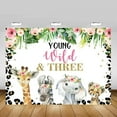 thumbnail image 4 of Fondo personalizado con tema de safari para fiesta de tercer cumpleaños, de 2,1 x 1,5 m, con estampado de leopardo y flores rosas, para pancarta de cumpleaños (2,1 x 1,5 m [82 x 60 pulgadas]), 4 of 6