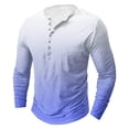 thumbnail image 3 of LODIENY Men's Henley Shirts Classic Casual Tie Dye Gradient Print Basic Workout Tee Shirts Big and Tall Regular Fit Long Sleeve Cotton Button Ombre T Shirts Multicolor#19 XXXXL, 3 of 5