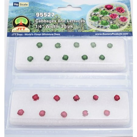 Ho Train Scenery JTT Scenery Products Gardening Plants Cabbages and Lettuces HO Scale Hobby Train Sceneries ()
