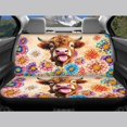 thumbnail image 4 of Qpednta Highland Cow Flower Car Seat Covers 4 Pcs, Front Seat Protector Carseat Rear Split Bench Cover Universal , Automobile Interior Decorate Accessories Fit for Car SUV Trucks, 4 of 7
