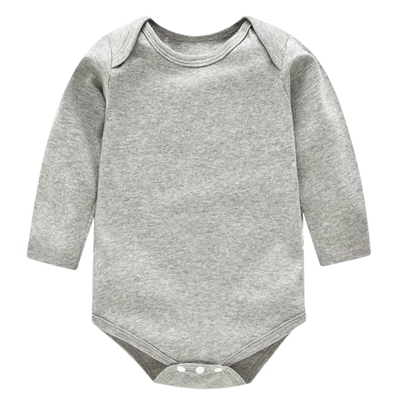 Unisex Baby Bodysuit Super Soft Viscose from Bamboo, Solid Long Sleeve Baby Boys Girls Onsies, 0-3 Months(Gray)