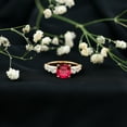 thumbnail image 6 of Rosec Jewels 3.25 CT Cushion Cut Created Ruby Ring with Moissanite Side Stones, 14K Yellow Gold, US 8.50, 6 of 9
