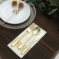 thumbnail image 6 of BalsaCircle 24 Metallic Gold 7 in Disposable Plastic Cutlery Hammered Design Spoons Forks Knives Set Party Events, 6 of 8