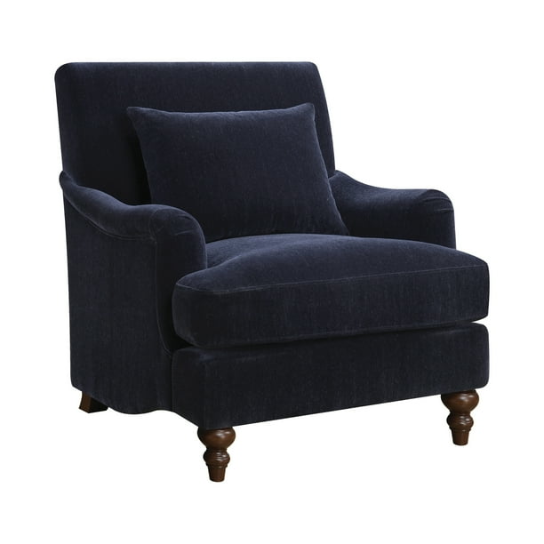 Upholstered Accent Chair With Turned Legs Midnight Blue Com Upholstered Accent Chair With Turned, Upholstered Accent Chair With Arms And Legs