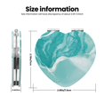 thumbnail image 3 of Bingfone Teal Turquoise 1 Print Compact Vanity Makeup Mirror for Men Women Girls for Pocket Purse Wallet Handbag,Portable Small Handheld Beauty Mirror-Heart Shape, 3 of 9