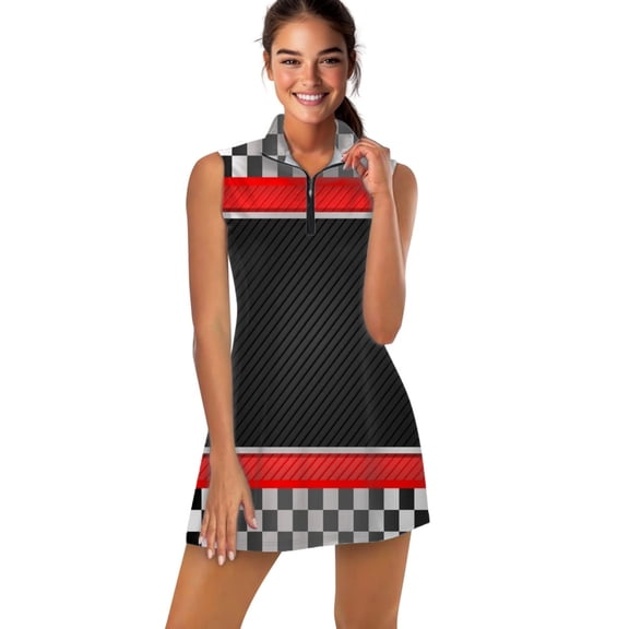 Racing Car Theme Sports Dresses Women Tennis Dress Outdoor Badminton Golf Quick-Drying And Breathable Sports Dress