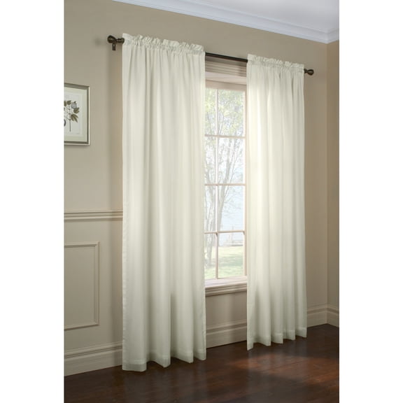Commonwealth Thermavoile Rhapsody Lined Tailored Pole Top Curtain Panel - 54x95" - Ivory