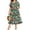 6601-Green, variant on Womens Plus Size Dress 4X Daily V Neck Floral Print Black Maxi Dress Short Sleeve Elastic Waist Summer Spring Dress with Pockets for Outing 4XL 24W 26W