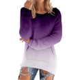 thumbnail image 2 of Long Sleeve Tops Pullover Sweaters for Women Casual Solid Long Sleeve Jumper Sweaters Blouse Sweaters for Women Purple XXXL, 2 of 5