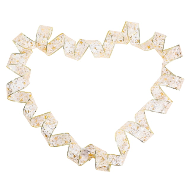 A Christmas Led Ribbon Lights 2M 2Pcs Double Sided Gold Foil Pattern Battery Operated For Tree Gift Decor