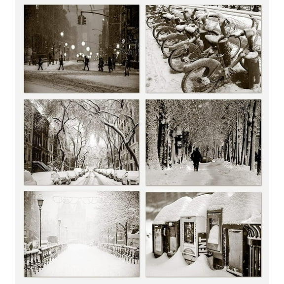 Small World Greetings Winter in the City Cards 24 Count - Blank Inside with Envelopes - A2 Size (5.5”x4.25”) - Happy Holidays, Christmas, Winter Events, and More