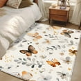 thumbnail image 3 of Area Rug 48×72in, Spring Butterfly Flower Leaves Floor Carpet Living Room Rug, Vintage Floral Seamless Non-Slip Welcome Mat Indoor Rugs for Bedroom Dining Room, 3 of 9