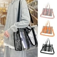 thumbnail image 1 of Fiudx Bolsa Transparente de Pvc Sin Olor, Diseño Elegante de Un Solo Hombro, Ideal para Compras, Viajes, Playa, Oficina, Accesorio de Moda para Mujer, Tamaño 34 X 26 X 15 Cm., 1 of 7