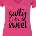 thumbnail image 4 of Inktastic Salty but Sweet Women's V-Neck T-Shirt, 4 of 5