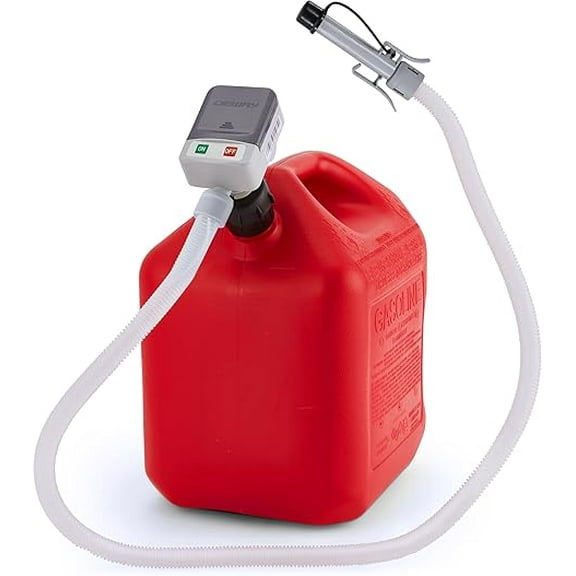 Deway Fuel Transfer Pump with Auto-Shutoff Nozzle, 2.4GPM Flow Rate, 51" Hose & 3 Fuel Adapters