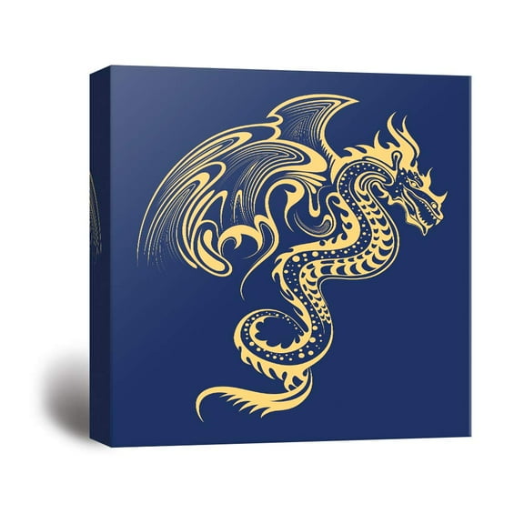 Wall26-Canvas Wall Art-Dragon Wings-Giclee Painting Wall Bedroom Living House Decoration Home Art - 24x24 inches