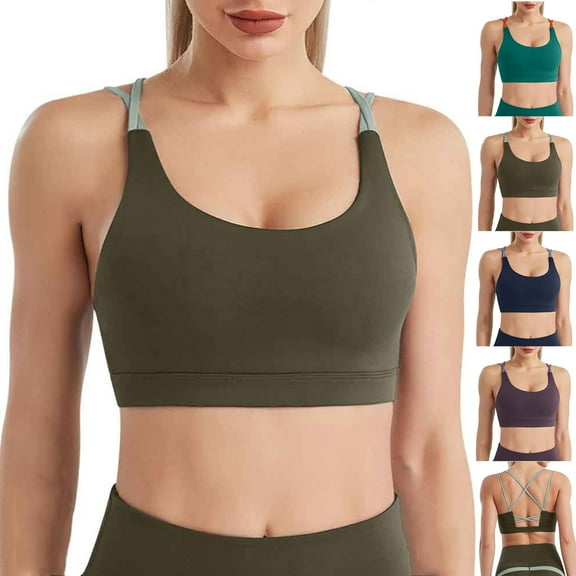 Hrsba Womens Summer Bra,Plus Size Bra for Womens,Fashionable Women's Casual Solid Color Sports Bra Without Steel Rims