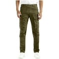 thumbnail image 2 of Dolkfu Work Pants Men's Slim Fit Green Cargo Pants Straight Leg Outdoor Relaxed Fit Mens Trousers,L, 2 of 6