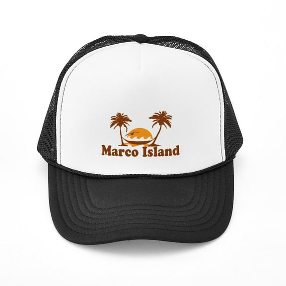 CafePress - Marco Island Palm Trees Design. - Adjustable Unisex Printed Trucker Hat with Mesh Back