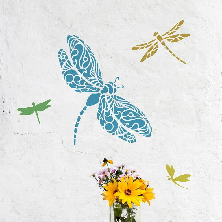 Dragonfly Stencils 11.8x11.8 inch DIY Dragonfly Stencil Template Plastic Dragonfly Pattern Stencils Reusable Dragonfly Stencils DIY Decor Stencil for Painting on Wood Floor Wall - Walmart.com dragonfly-stencils-11-8x11-8-inch-diy-dragonfly-stencil-template-plastic-dragonfly-pattern-stencils-reusable-dragonfly-stencils-diy-decor-stencil-for-painting-on-wood-floor-wall-walmart-com