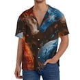 thumbnail image 3 of Haiem Red And Blue Fire Dragon F Men's Casual Shirts Short Sleeve Button Down Shirts Fashion Textured Summer Beach Shirt-X-Large, 3 of 7