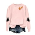 thumbnail image 4 of zaveiop Halloween Womens Casual Long Sleeve Graphic Tee Shirts Crew Neck Sweatshirts Pullover Tops for Women (Pink, S), 4 of 5